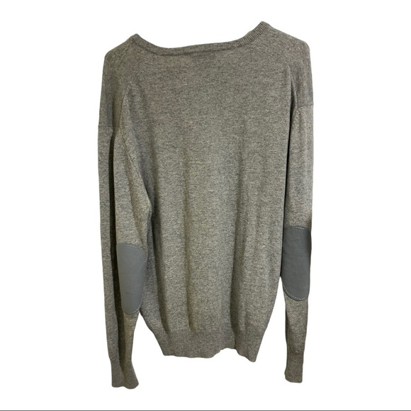 Duncan cameron of hawick cashmere Mens elbow patch vneck sweater grey medium - Picture 4 of 10